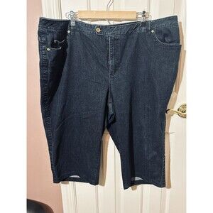 Talbots Stretch Capris Womens Size 24 Denim Dark Wash 5 Pocket Cotton Pants